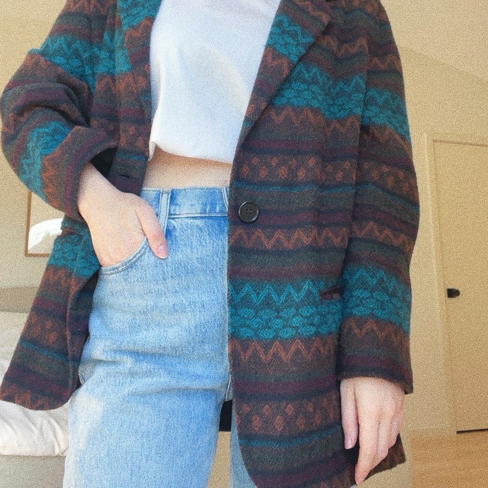 Vintage Casablanca Brown Patterned Blazer